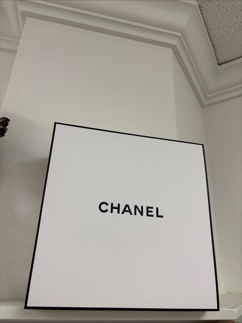 CHANEL Black on White Logo Gift Box